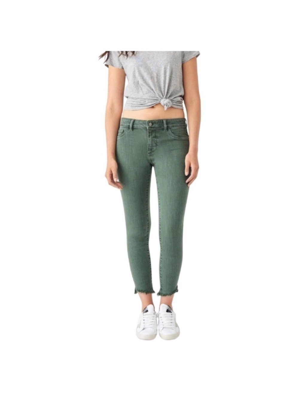 New DL1961 Florence Cropped Mid Rise Instasculpt Skinny Jeans Jade